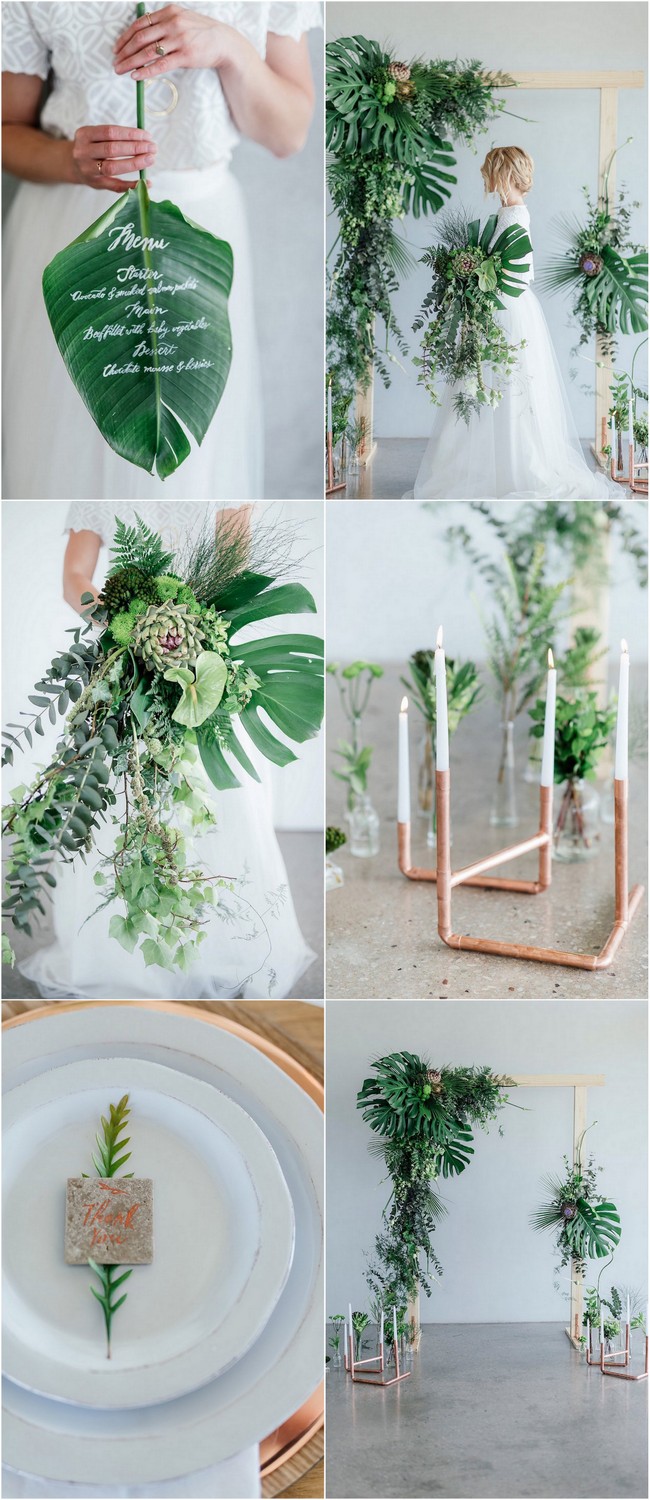Get loads of greenery + copper wedding ideas, plus lots of useful decor tips for minimalist styling, flower names, DIY projects + more!