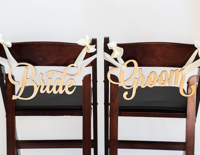 Glitter Mr Mrs Wedding Chair Sign Ideas. See 20 more cute and creative ideas here: https://confettidaydreams.com/mr-and-mrs-signs/
