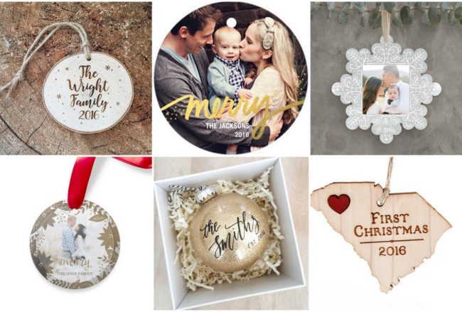 Beautiful Customized, Keepsake Newlywed Christmas Ornaments to Adorn Your Tree