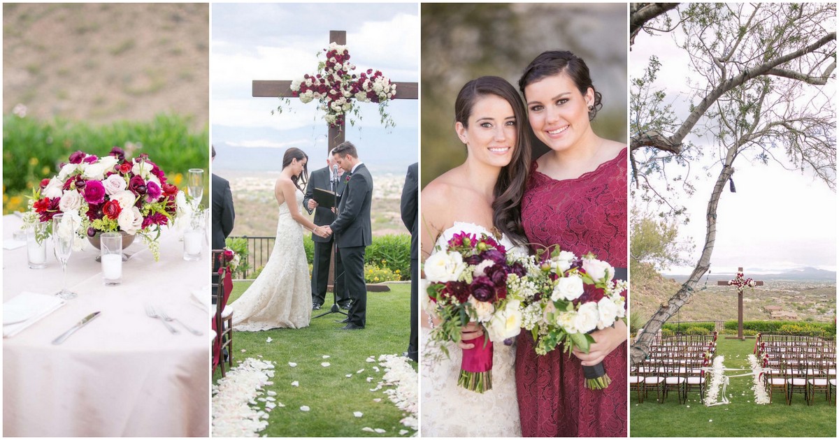 This Intimate Outdoor Marsala Burgundy Wedding is SO Romantic! display picture 1
