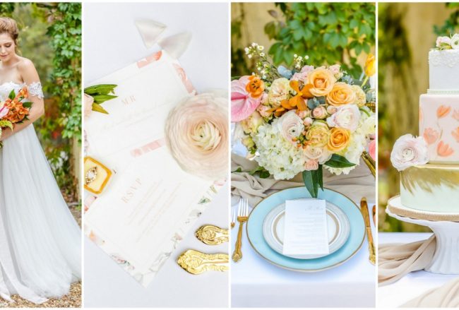 Inspiration: Peach Pink and Gold Summer Wedding Ideas {Claire Nicola Photography}