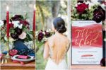 burgundy red and navy wedding with gold