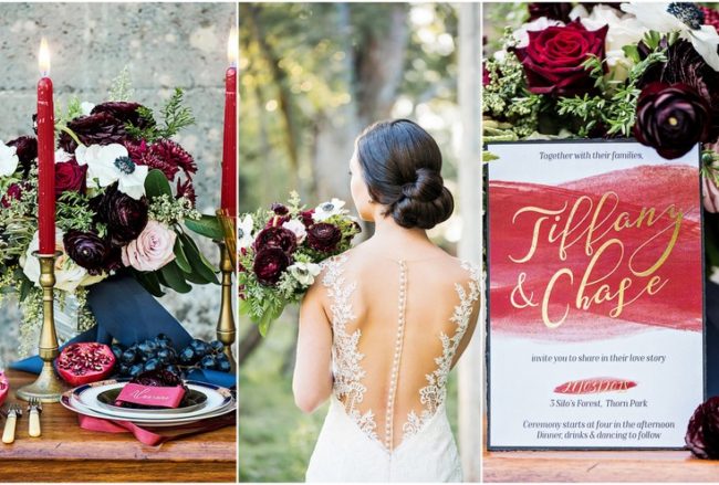 Decor + Details: Romantic Burgundy Red and Navy Blue Wedding {Astrid Bradley Photography}